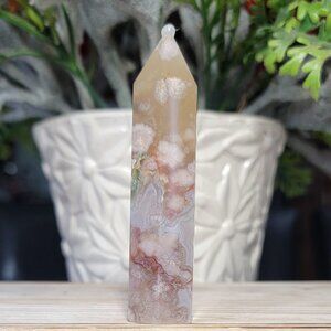NEW 3.56" - 65g FLOWER AGATE TOWER